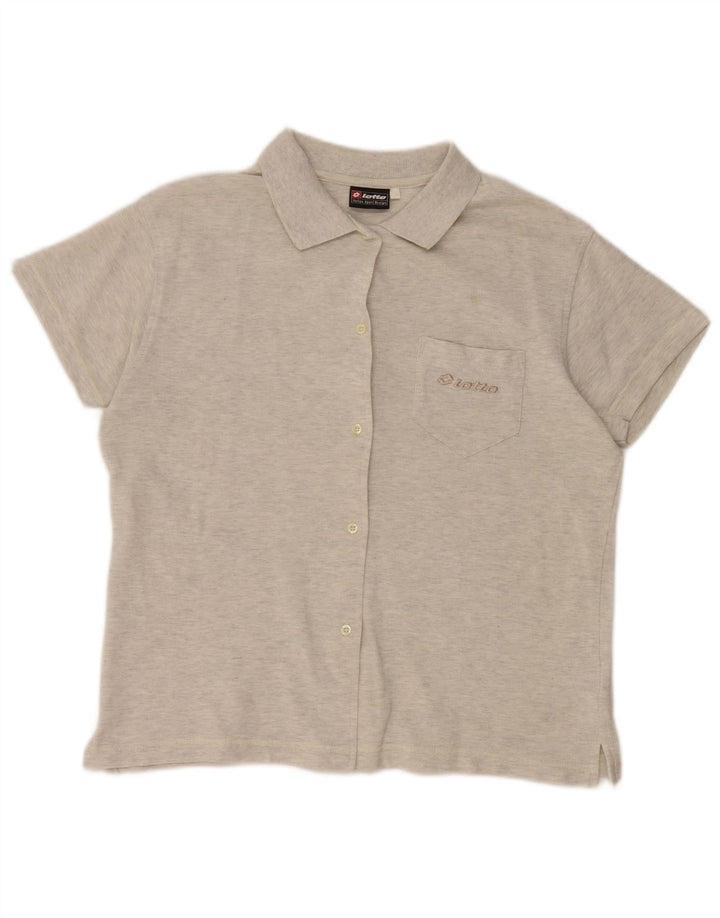 LOTTO Camicia a maniche corte da donna Camicetta UK 20 2XL Cotone grigio