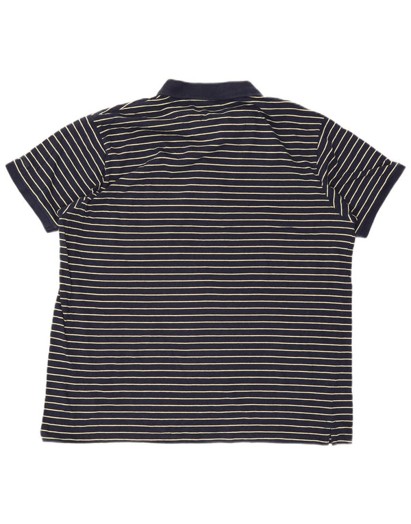 Polo da uomo James Pringle grande in cotone a righe blu navy