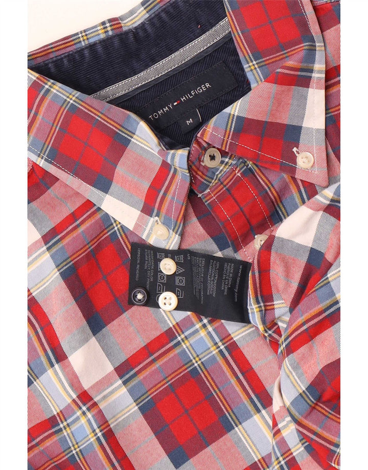 Camicia da uomo Tommy Hilfiger in cotone a quadri rossi medi