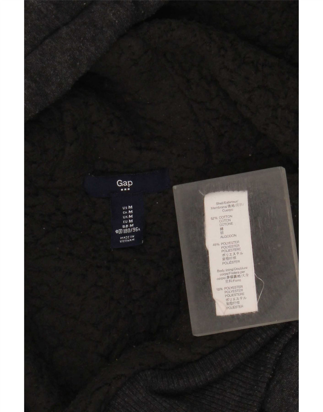 Maglione con cappuccio e zip grafica da uomo Gap in cotone grigio medio