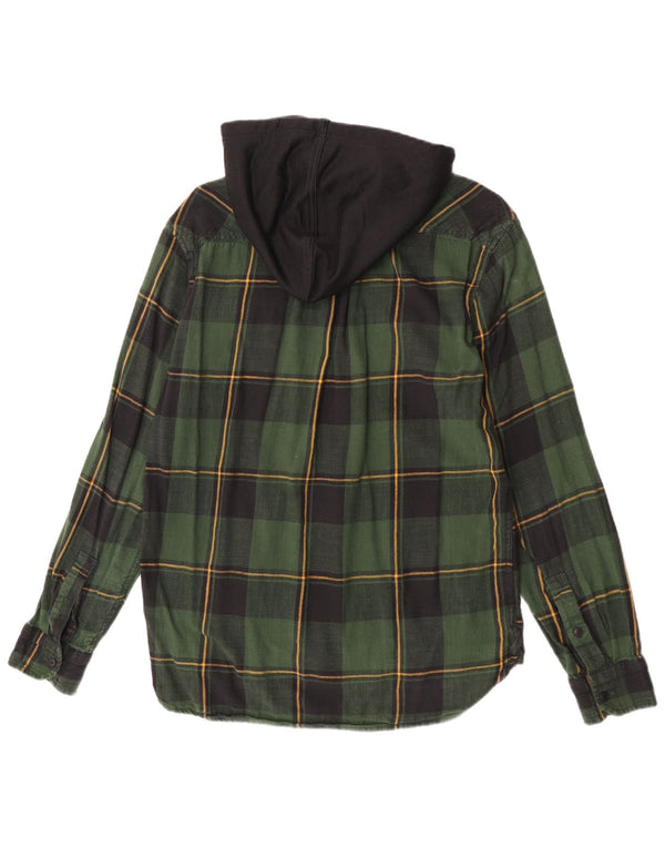 Camicia Levi's da uomo in flanella con cappuccio in cotone a quadri verde medio