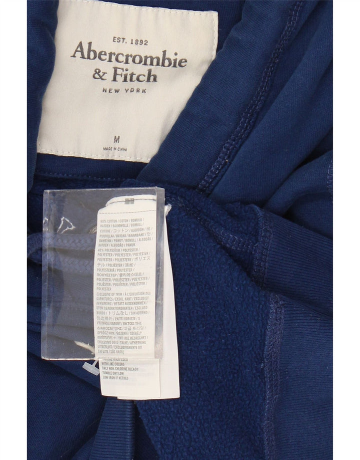 Maglione con cappuccio grafico da donna ABERCROMBIE & FITCH UK 14 medio blu navy