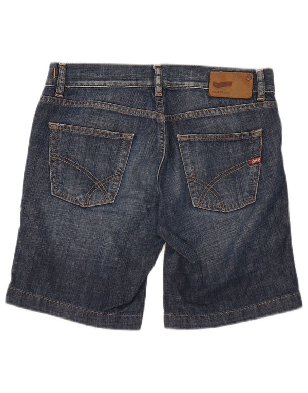 Pantaloncini di jeans da uomo Gas W30 cotone blu navy medio