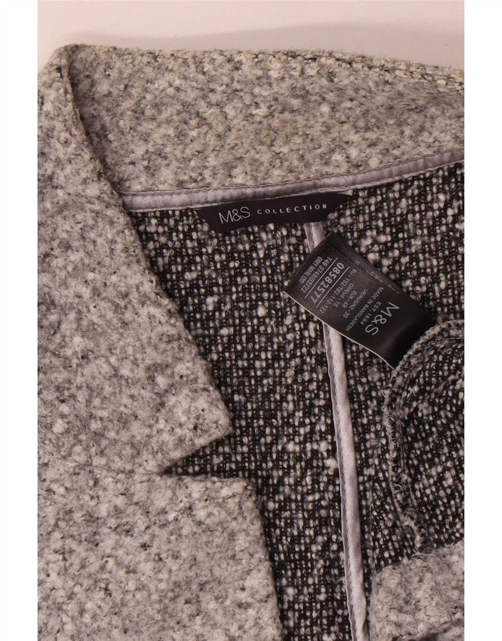 Soprabito aperto da donna Marks & Spencer UK 20 2XL Poliestere chiazzato grigio