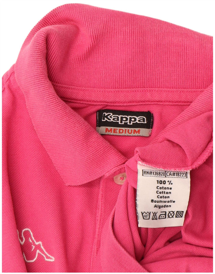 Polo grafica da uomo Kappa in cotone rosa medio