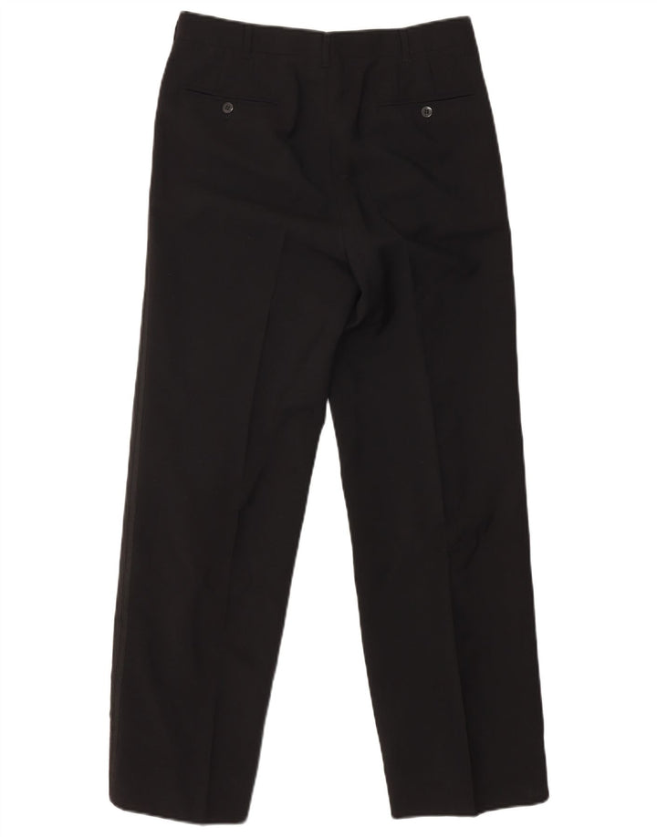 VINTAGE Set da uomo 1 bottone 2 pezzi IT 46 piccolo W29 L29 lana nera