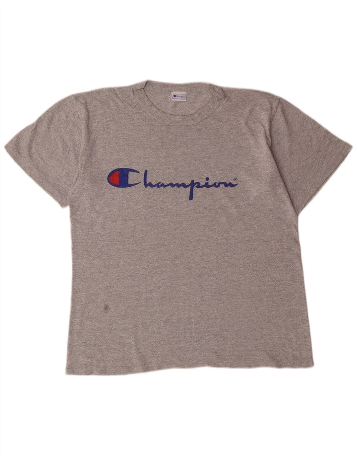 T-shirt grafica da uomo CHAMPION Top in cotone mélange grigio medio