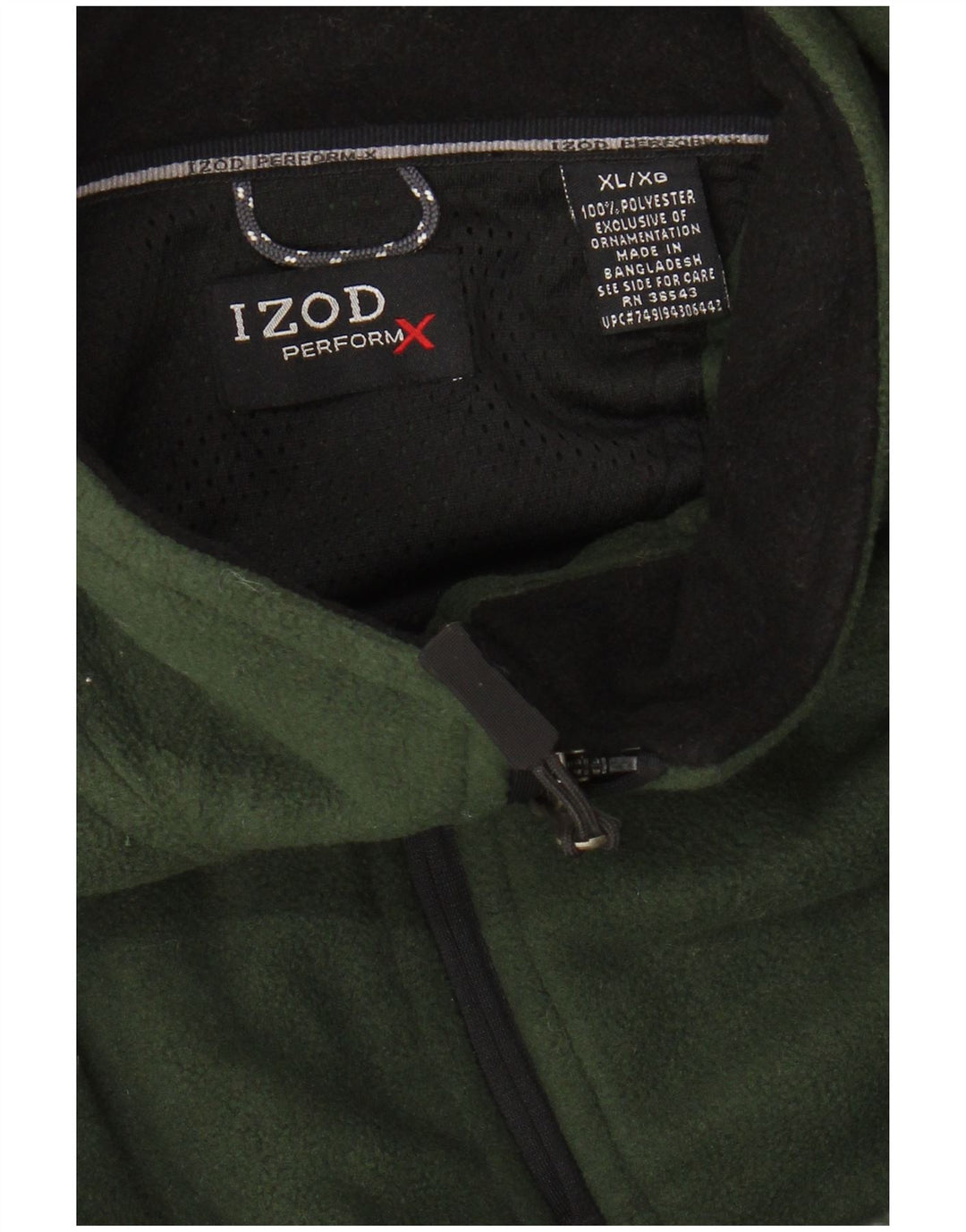 Giacca in pile da uomo IZOD UK 42 XL Poliestere kaki