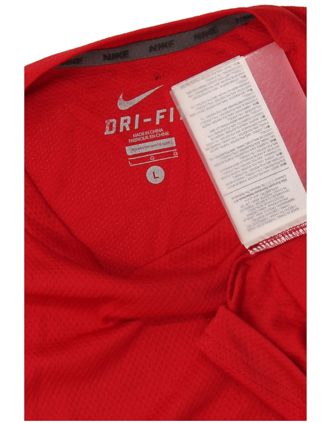 T-shirt Nike Dri Fit da uomo, grande, in poliestere color block rosso