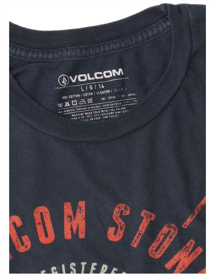 T-shirt grafica per ragazzi Volcom Top 13-14 anni Large in cotone blu navy