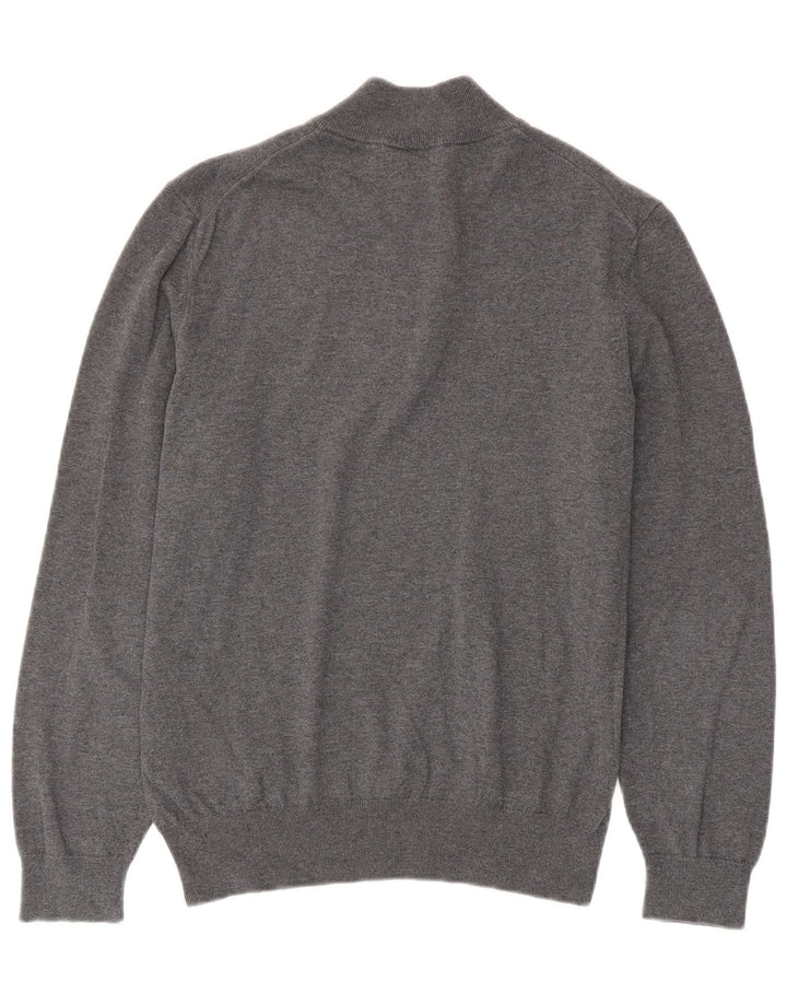 Maglione Hugo Boss da uomo con zip e collo piccolo in cotone grigio