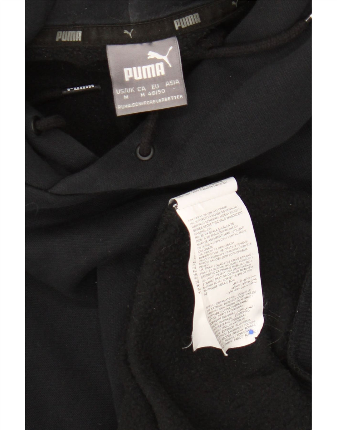 Felpa con cappuccio da uomo Puma media cotone nero