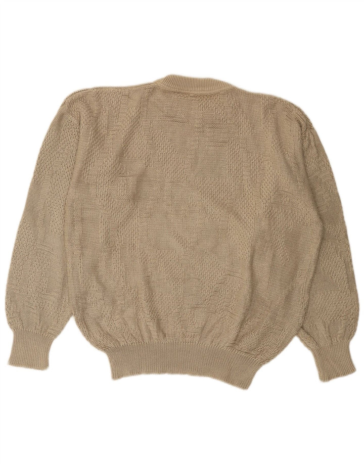 Maglione girocollo da uomo vintage IT 54 XL Beige
