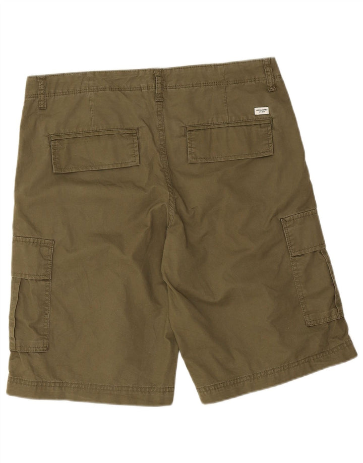 Pantaloncini cargo da uomo Jack & Jones medi W34 cotone kaki