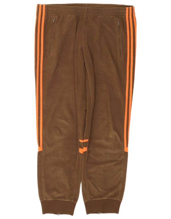 Pantaloni da tuta da donna in pile Adidas Joggers UK 16 Large Beige Poliestere