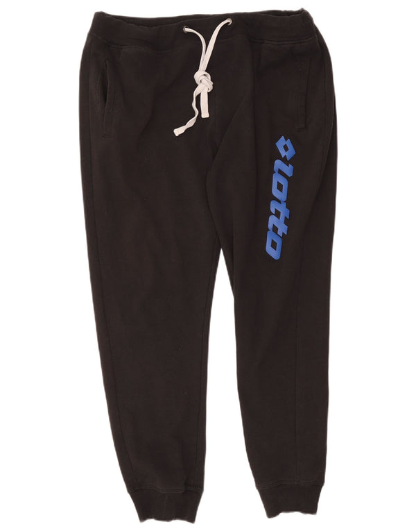 Pantaloni da tuta con grafica da donna Lotto Joggers UK 16 Large Nero Cotone