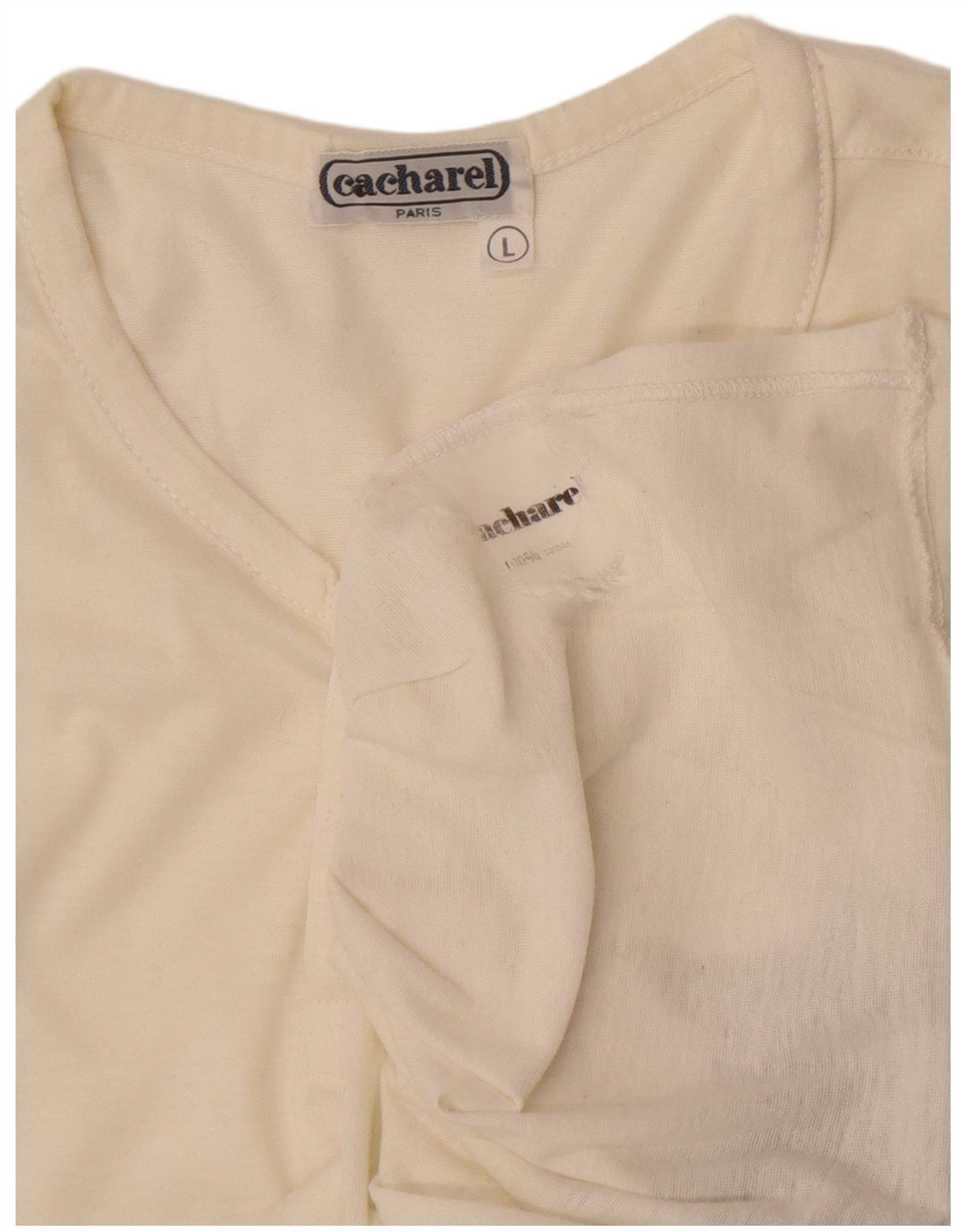 T-shirt grafica da uomo Cacharel Top grande in cotone color block bianco