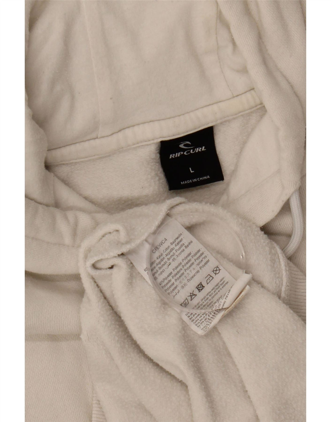 RIP CURL Felpa con cappuccio da uomo grande in cotone bianco