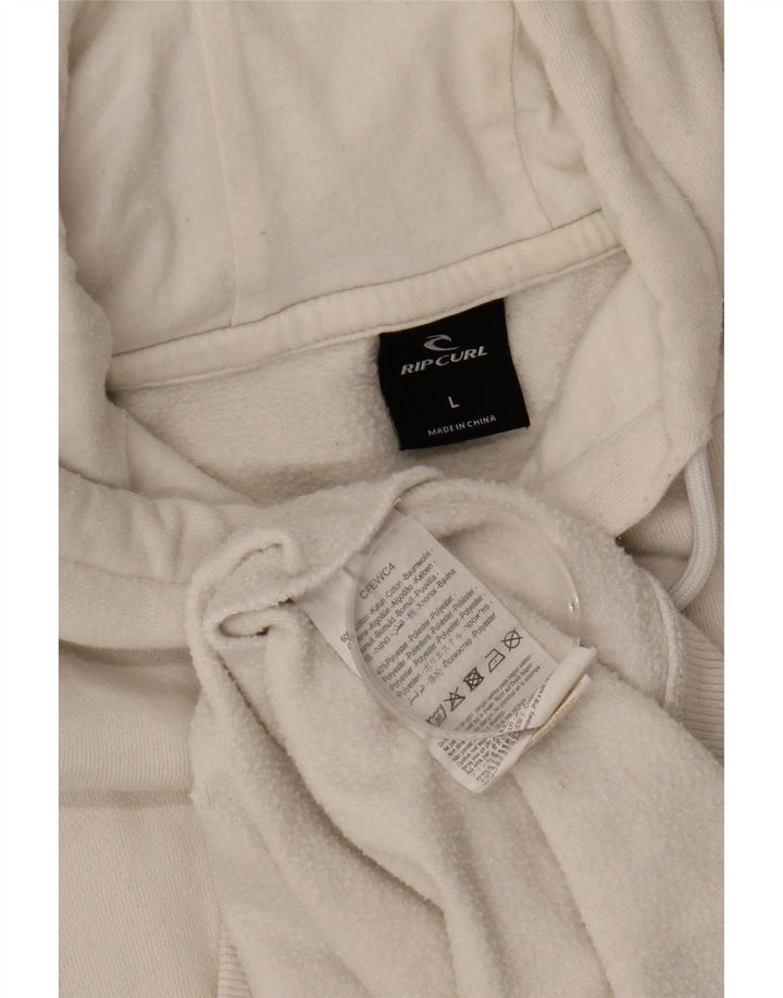 RIP CURL Felpa con cappuccio da uomo grande in cotone bianco