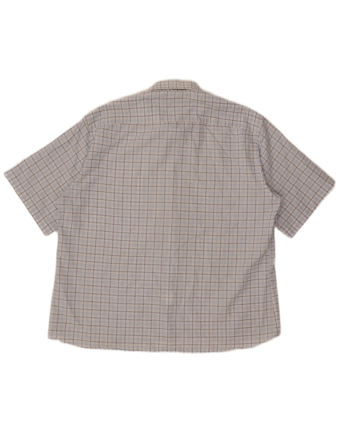Camicia a maniche corte da uomo Pierre Cardin taglia 43 grande quadri blu