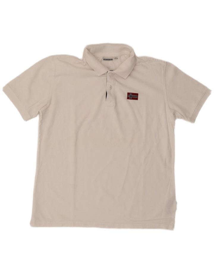 Polo da uomo Napapijri XL in cotone bianco