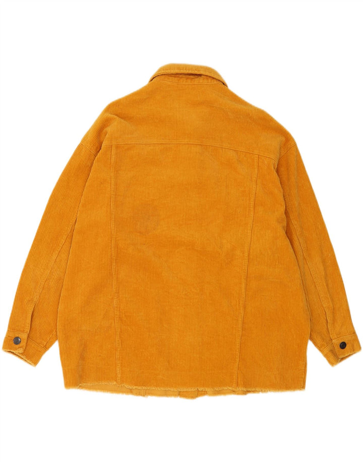 Giacca da donna oversize in velluto a coste Zara UK 16 grande in cotone giallo