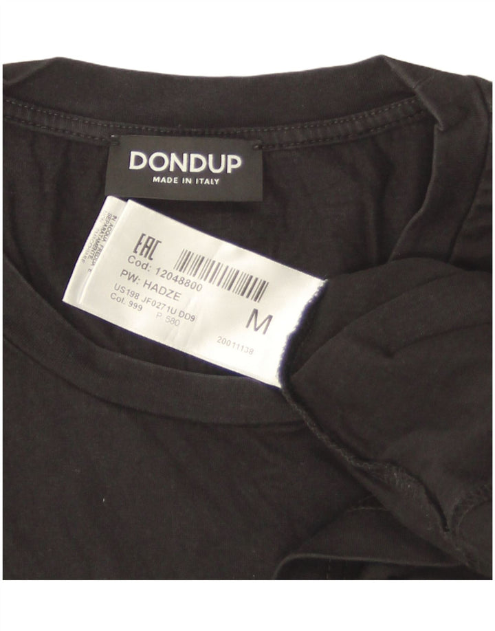 Dondup T-shirt da uomo Top media in cotone nero