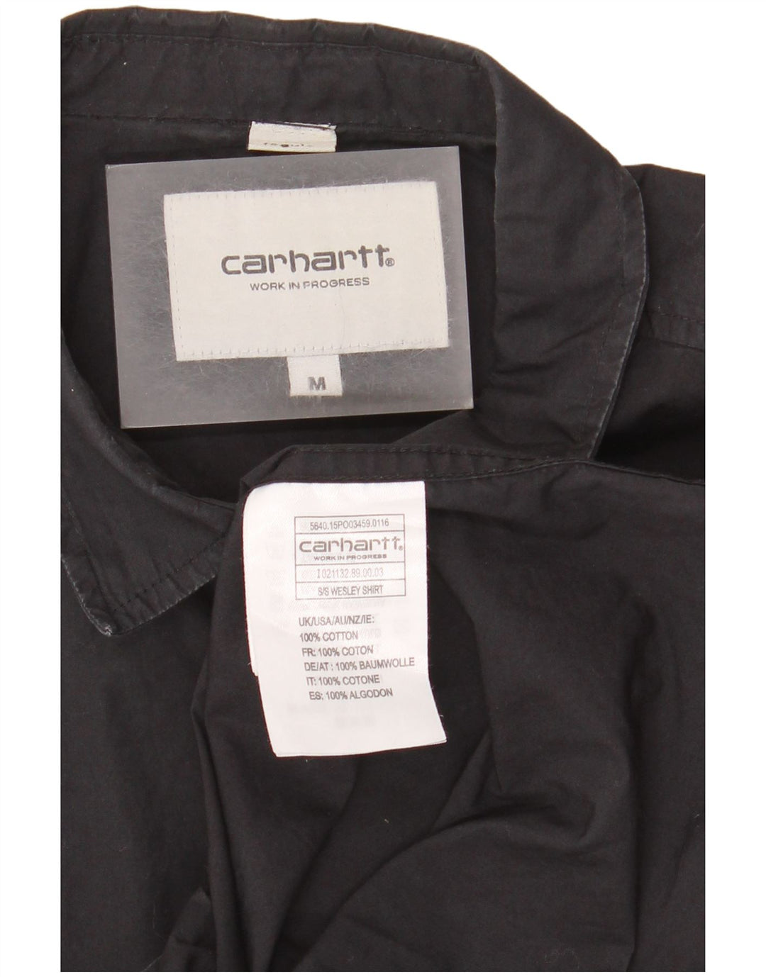 Camicia a maniche corte da uomo Carhartt in cotone nero medio