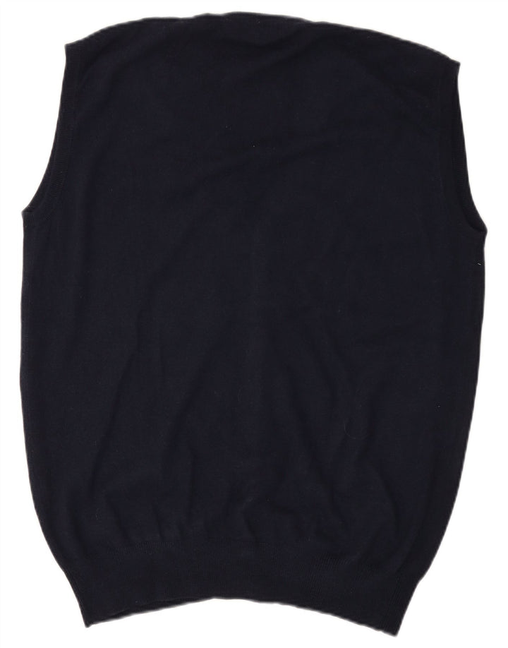 Maglione cardigan senza maniche da uomo Nervesa 3XL lana blu navy