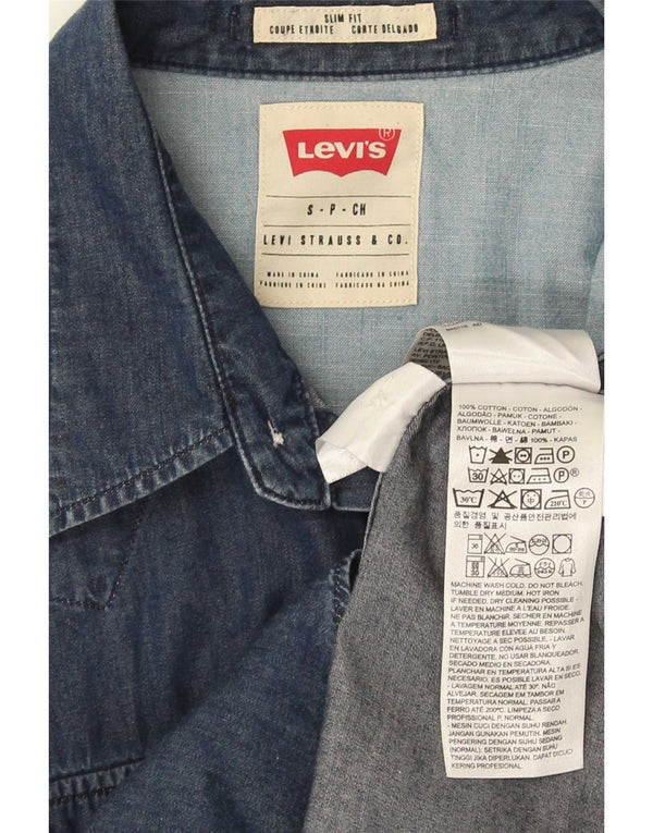 Camicia di jeans slim fit da uomo Levi's piccola in cotone blu navy