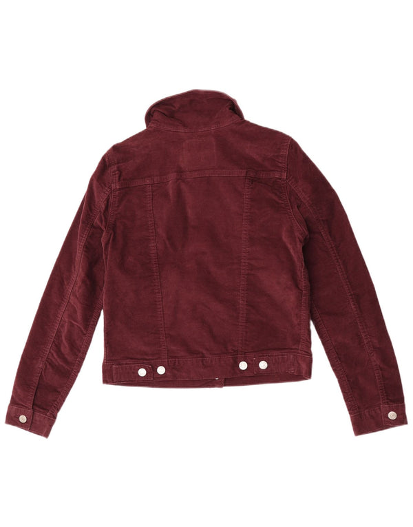 Giacca pratica in velluto a coste da donna Levi's UK 10 piccola in cotone bordeaux