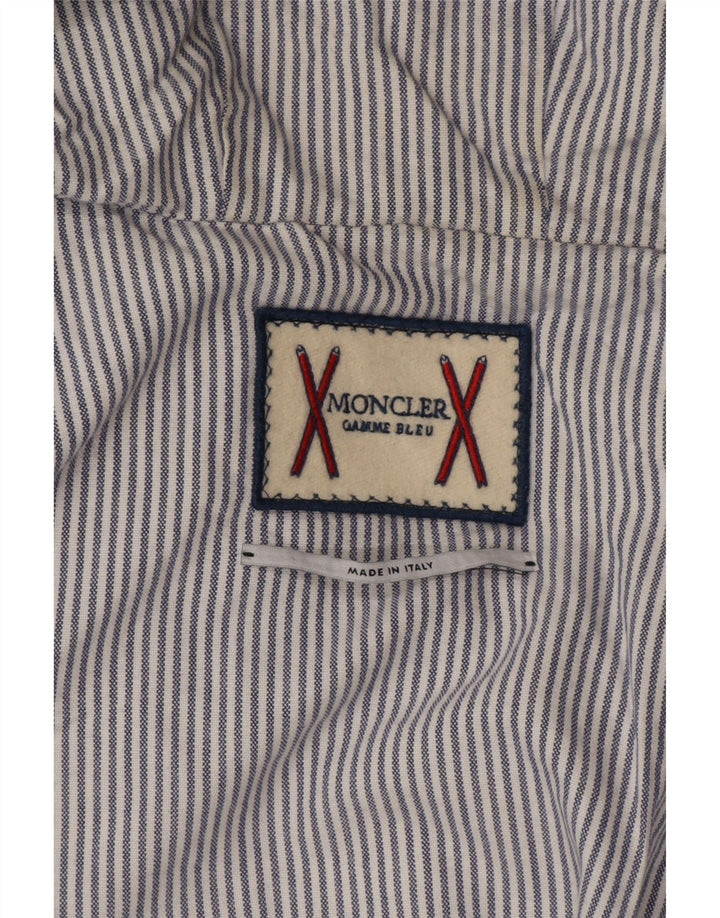 Moncler Giacca imbottita con cappuccio da uomo taglia 3 grande grigio colorblock designer