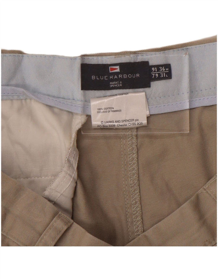 Pantaloni chino dritti Marks & Spencer da uomo blu Harbour W36 L31 grigi