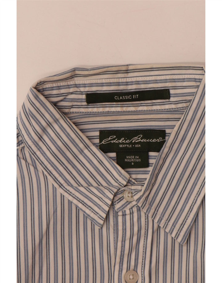 EDDIE BAUER Camicia da uomo classica vestibilità piccola cotone gessato blu