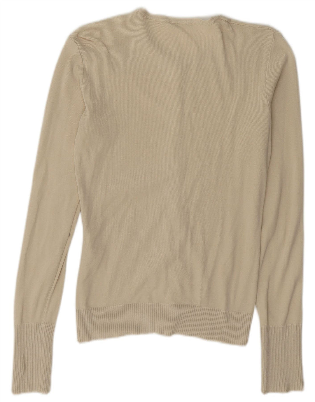 Maglione cardigan oversize da donna Benetton UK 10 piccolo cotone beige
