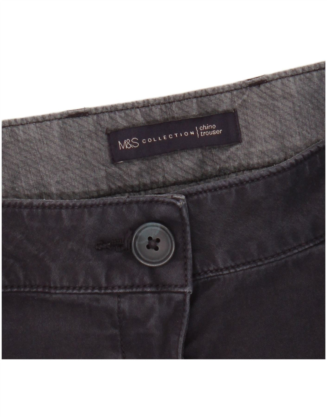 Pantaloni chino dritti da donna Marks & Spencer W38 L28 Blu navy