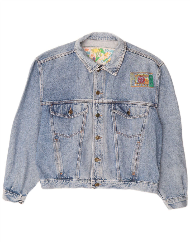 Giacca di jeans vintage da uomo UK 42 XL in cotone blu