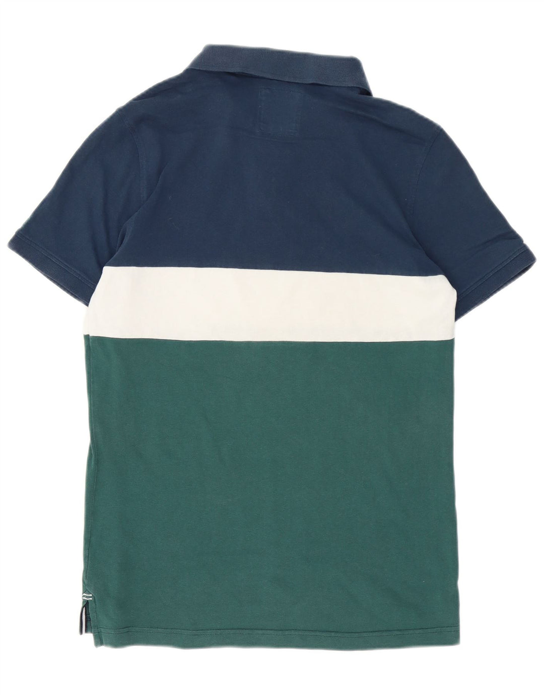 Crew Clothing Polo da uomo in cotone color block blu medio