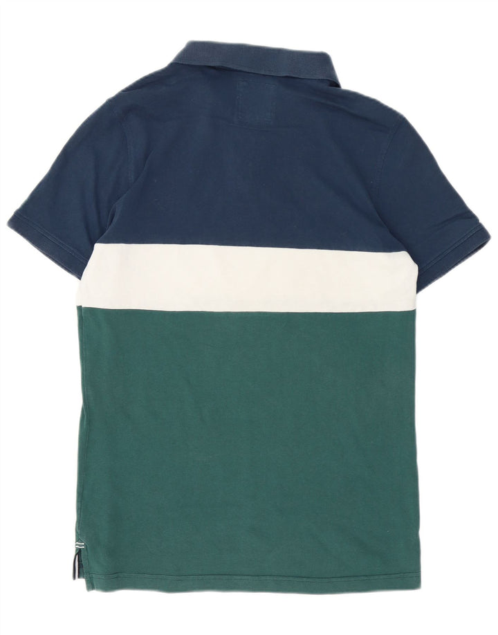 Crew Clothing Polo da uomo in cotone color block blu medio