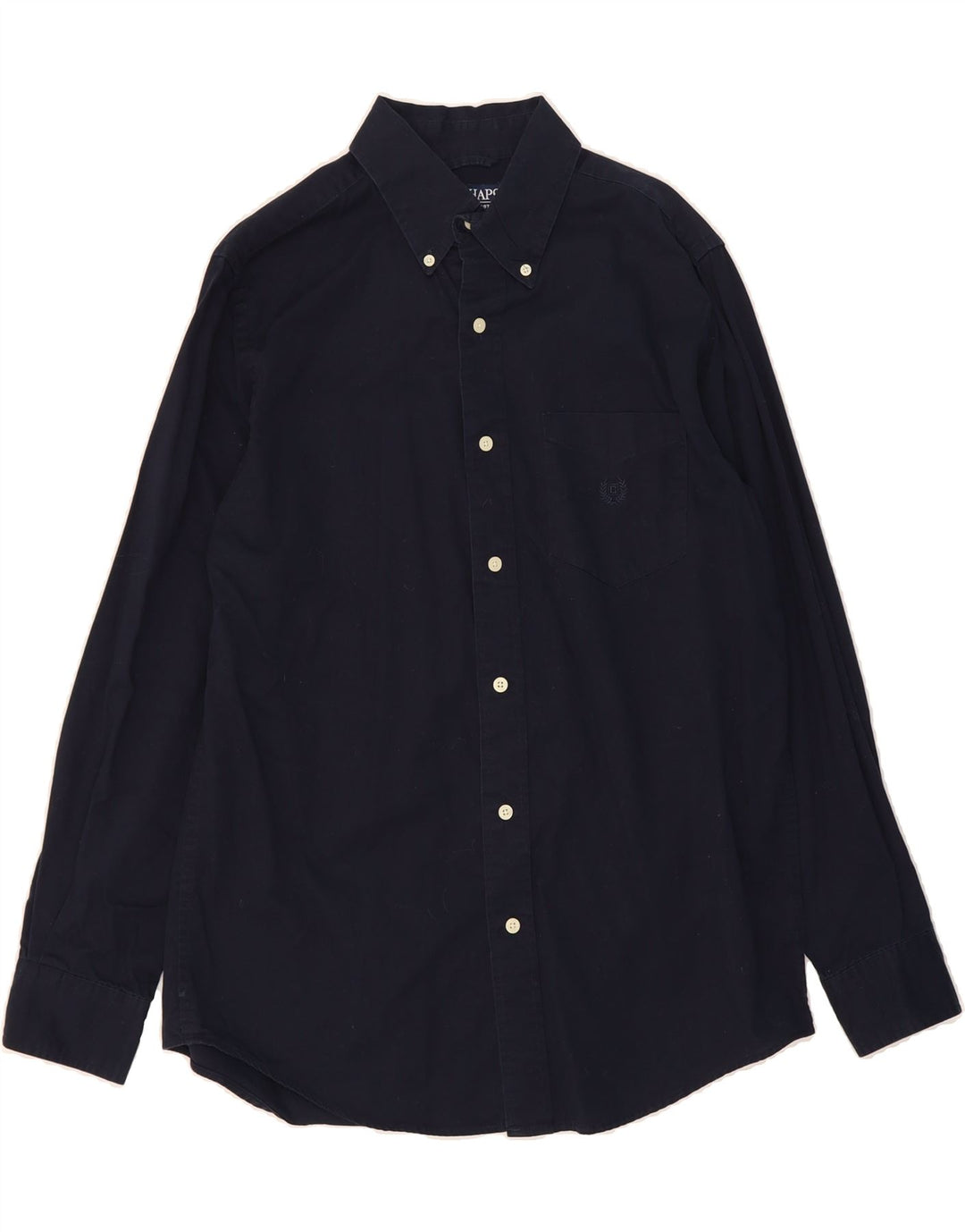 CHAPS Mens Shirt Small Navy Blue Cotton Vintage Chaps and Second-Hand Chaps from Messina Hembry 