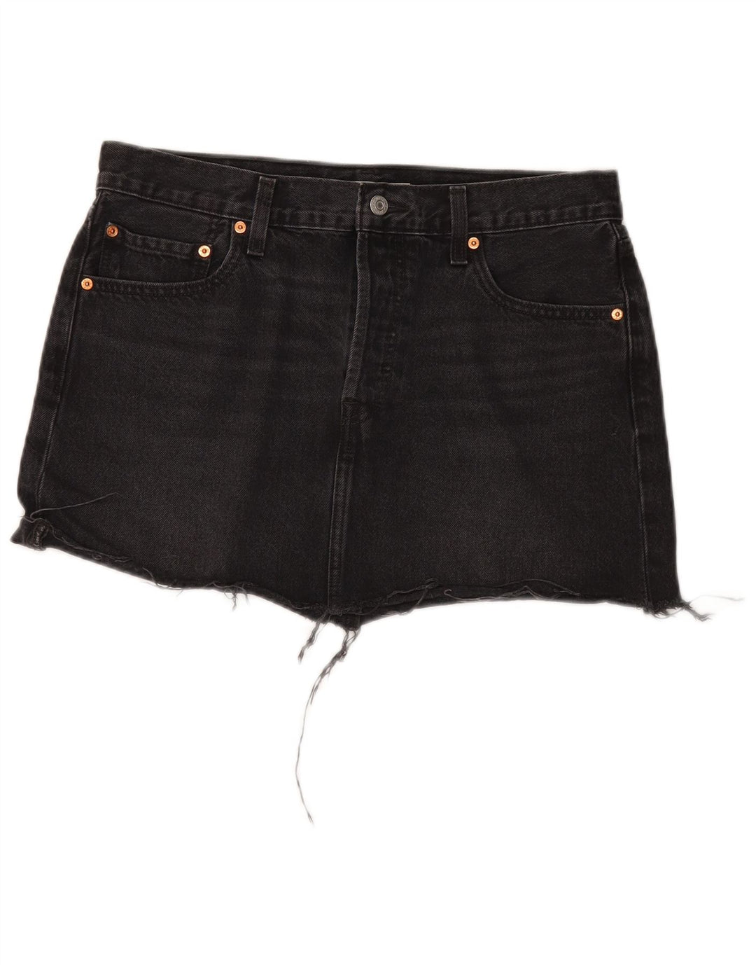 Gonna di jeans da donna Levi's W31 cotone nero medio