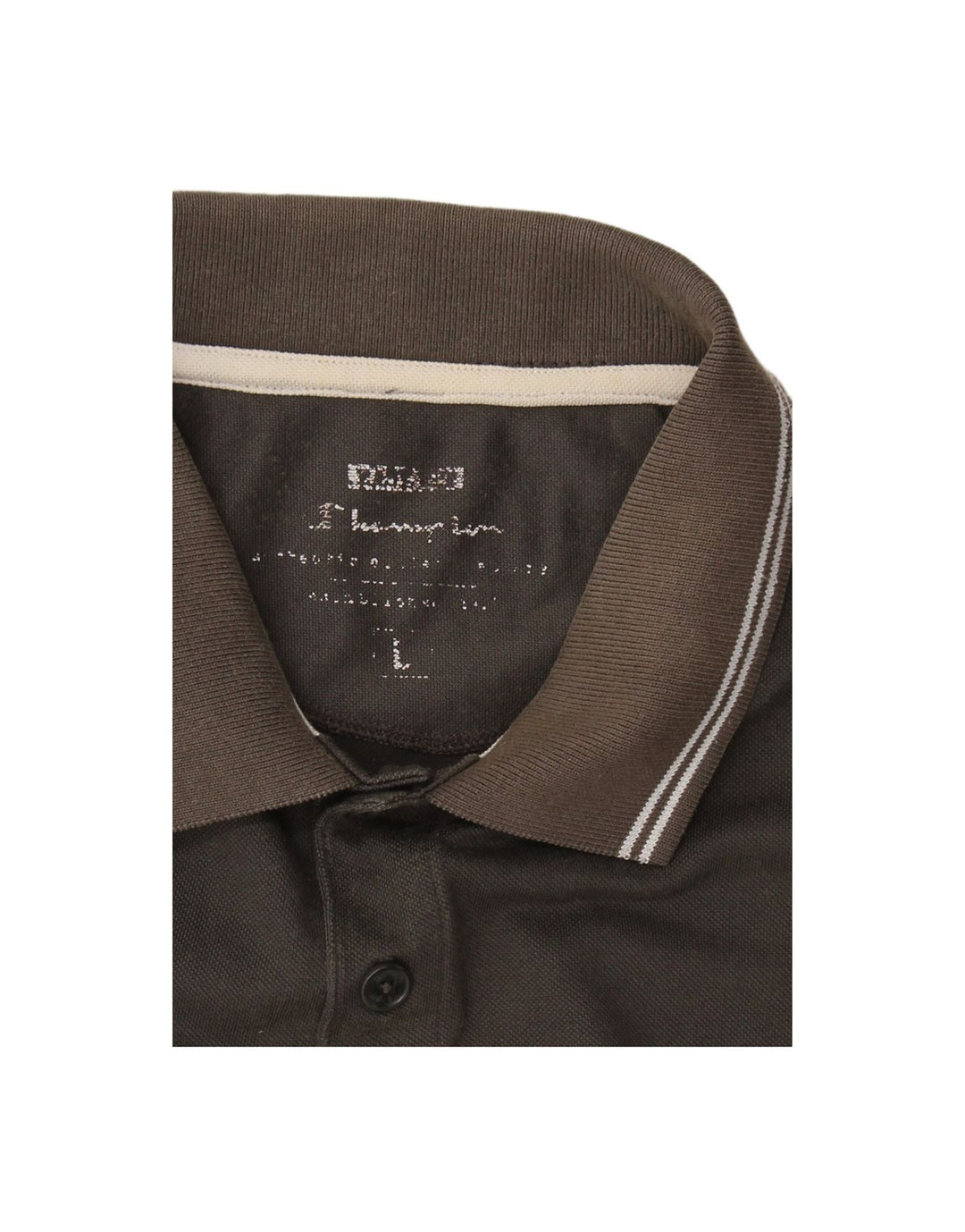 CHAMPION Mens Polo Shirt Large Grey Cotton