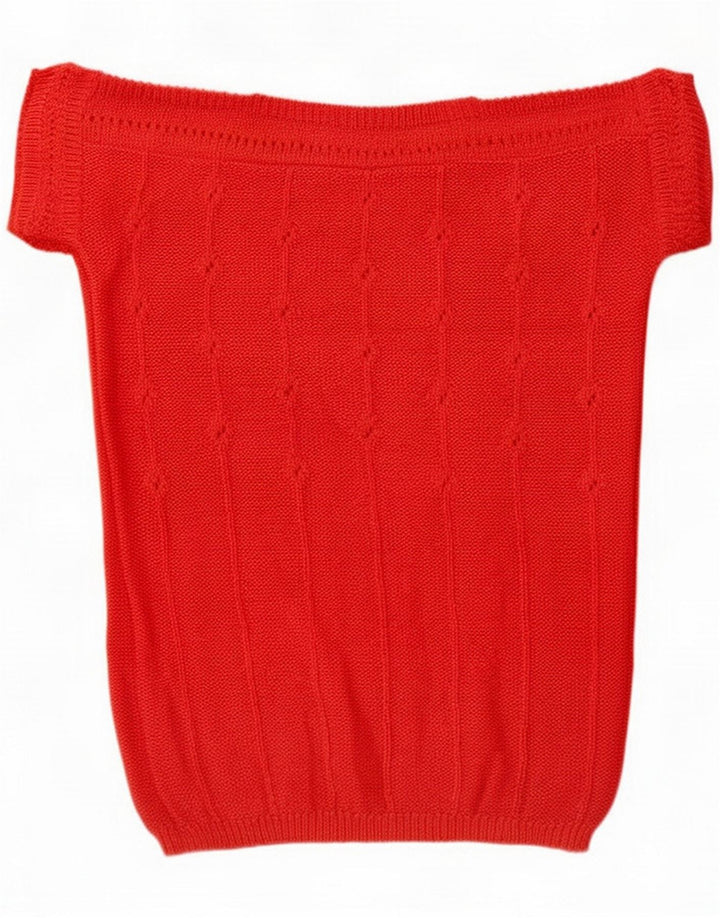 Camicetta pullover vintage da donna Top UK 10 Small Red