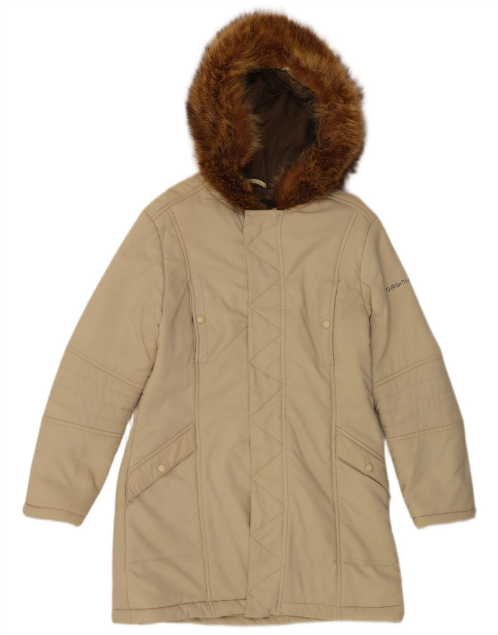 Cappotto imbottito con cappuccio da donna Lee UK 16 Large Beige