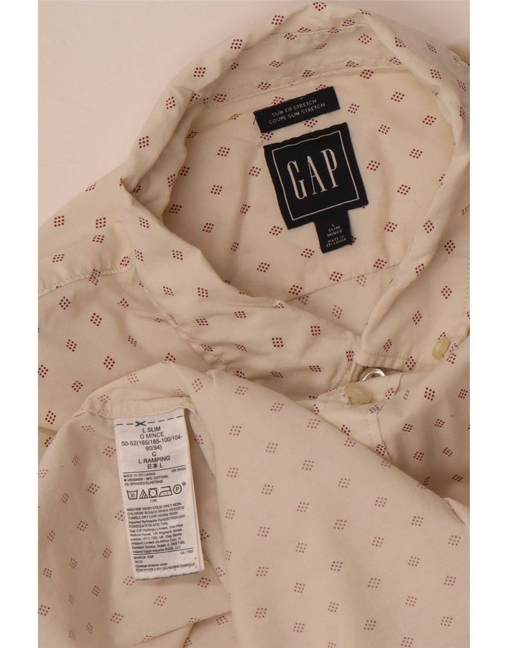 Camicia Gap da uomo slim fit grande cotone geometrico bianco