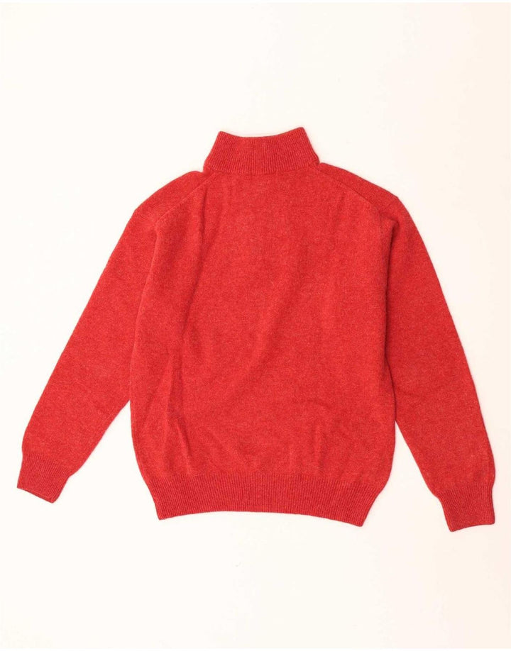 Gant Maglione da uomo con zip e collo in lana d'agnello rosso medio