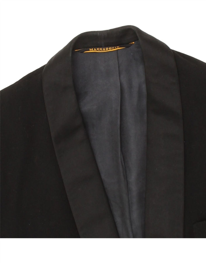 VINTAGE Mens 1 Button Blazer Jacket UK 38 Medium Black Vintage Vintage and Second-Hand Vintage from Messina Hembry 