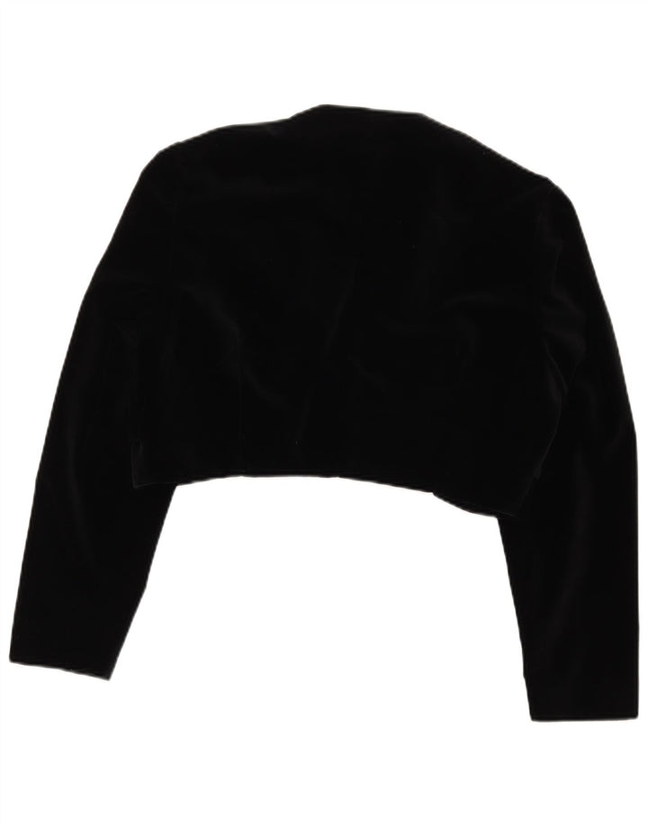 Giacca Bolero vintage da donna IT 48 XL in cotone nero