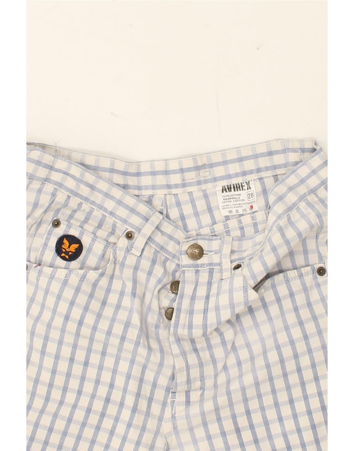 AVIREX Womens Capri Trousers W28 L19  Blue Gingham Cotton Vintage Avirex and Second-Hand Avirex from Messina Hembry 
