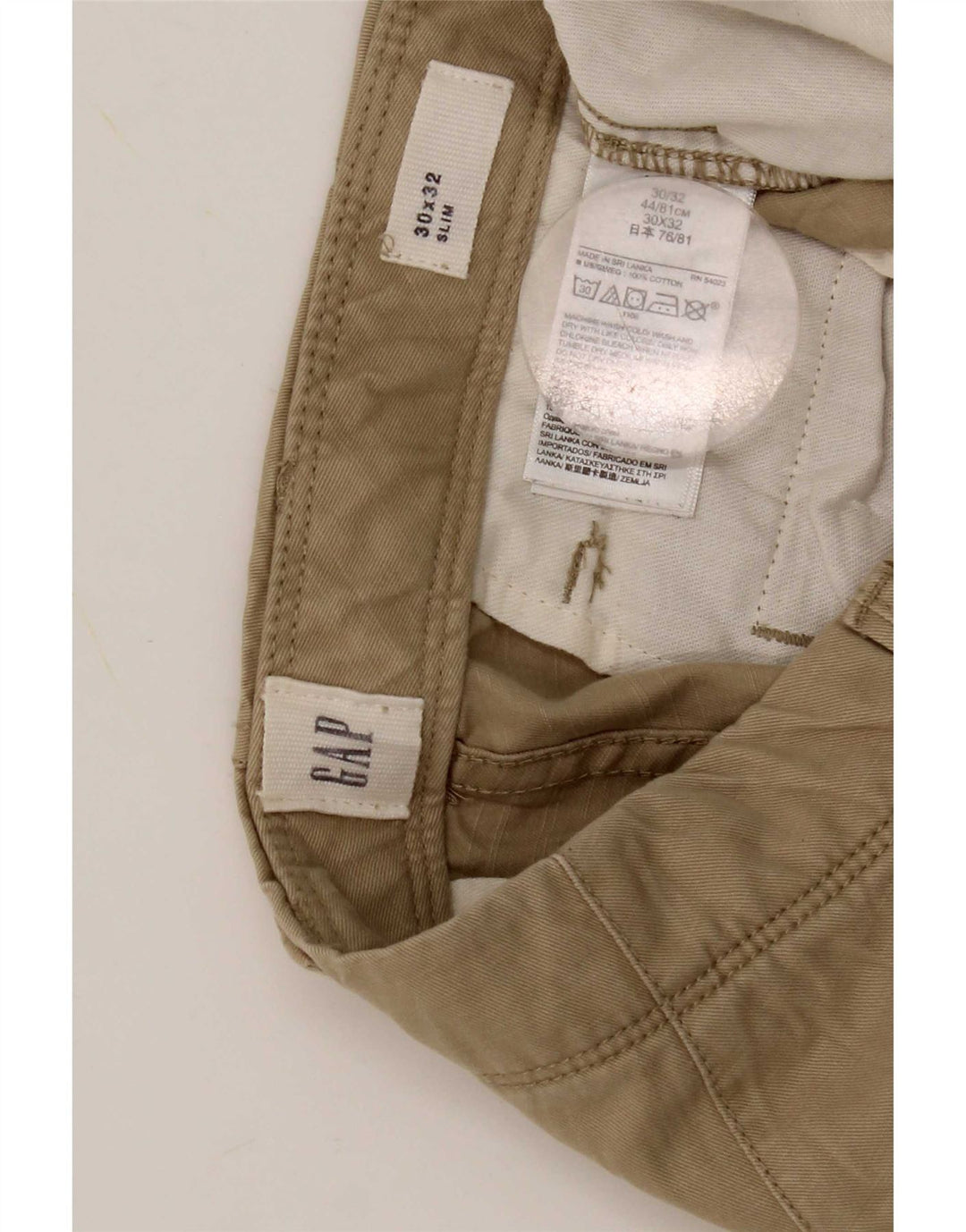 Pantaloni chino slim da uomo Gap W30 L32 in cotone beige